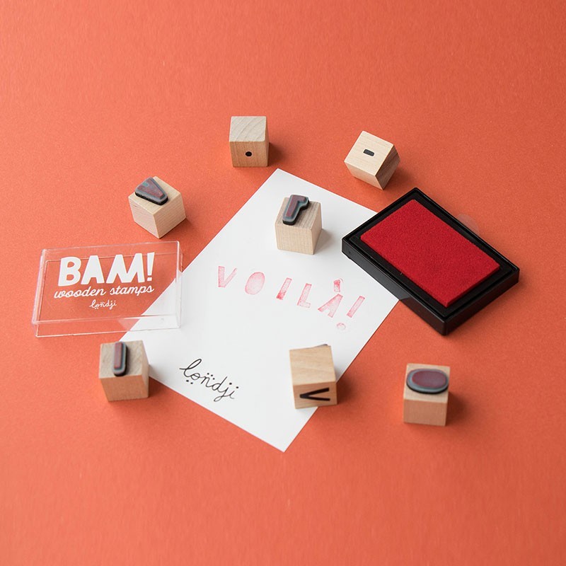 Activity with wooden stamps